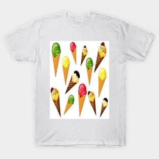 Ice Cream Cones-White T-Shirt